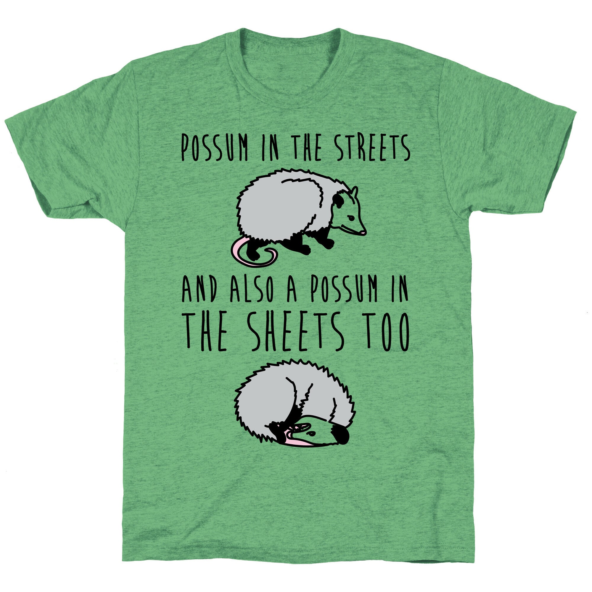 Possum In The Streets and Also A Possum In The Sheets  Unisex Triblend Tee